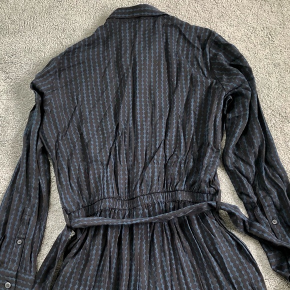 New NWT Uniqlo Marimekko navy blue dots collared belted dressy jumpsuit XS - Picture 6 of 6